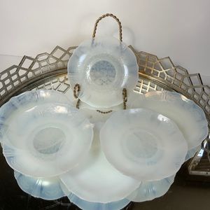 MacBeth Evans American Sweetheart Monax 6 Saucers Front Center Design 5 5/8" #A6